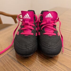 Adidas Kids Goletto VI FG Black Pink Lace Up Soccer Cleats Kids Size 13K